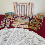 Photo des activités créatives réaliser dans le livret de la savane avec coloriage, puzzle, plateau de jeux, safari et animaux de la savane. 